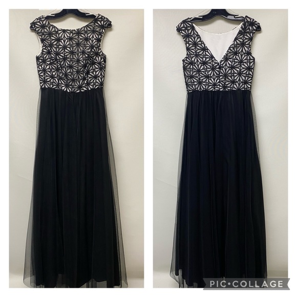 Aidan Mattox black and white tulle Gown - Picture 11 of 13